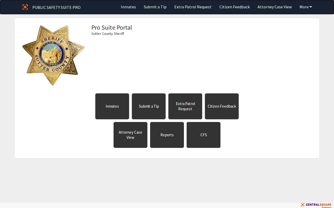 Sutter County Sheriff incarcerated-person search landing page